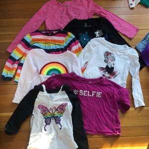 8 pieces size 5, long sleeve T-shirts, various brands